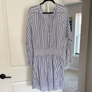 Rails XXL Striped Blue and White Dress